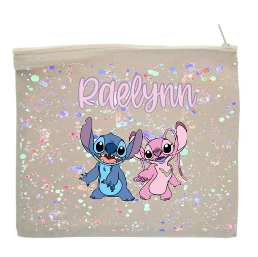 Personalized canvas zipper pouch