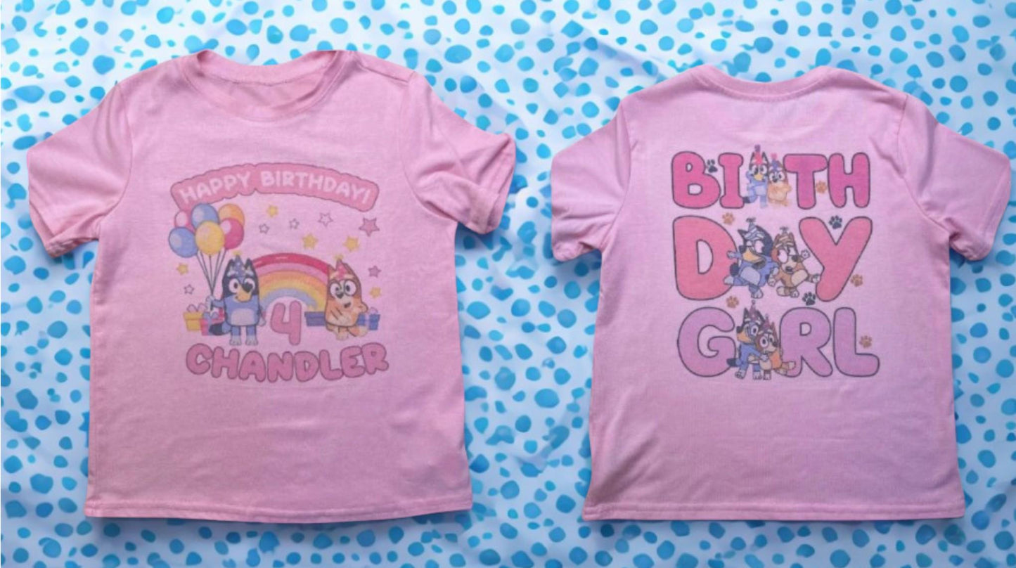 Bluey birthday girl t-shirt-youth