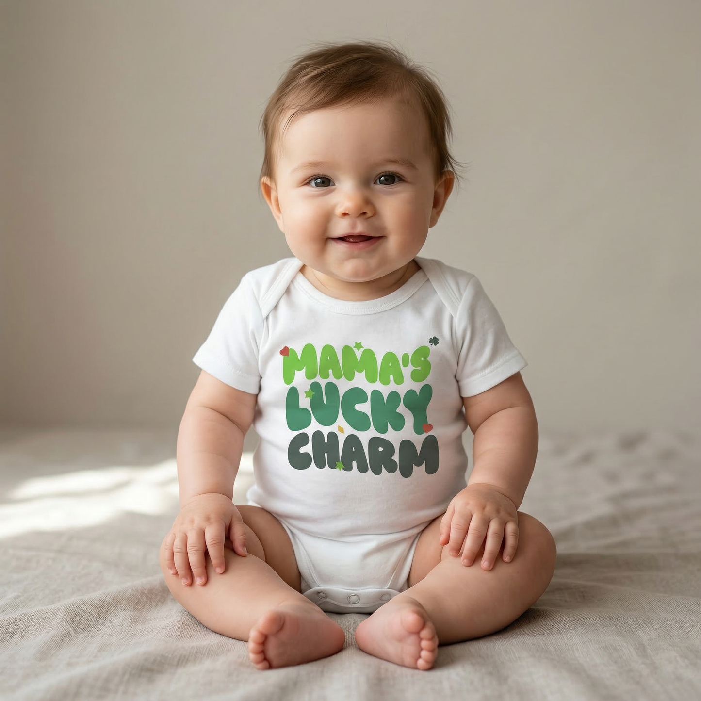 Mama’s Lucky Charm Baby Onesie – St. Patrick’s Day Outfit for Baby